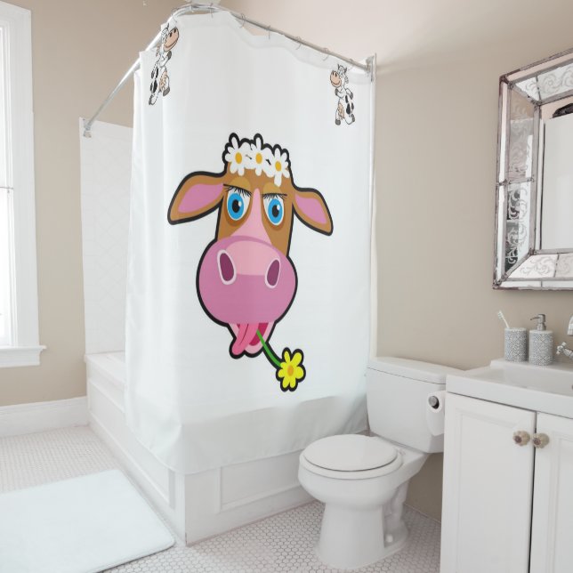 Shower curtain cows (In Situ)