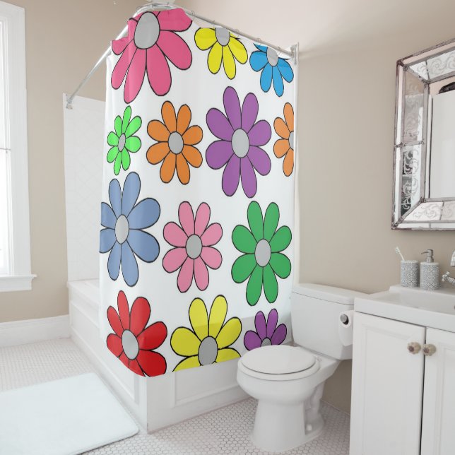 Shower Curtain - Crazy Daisies! (In Situ)