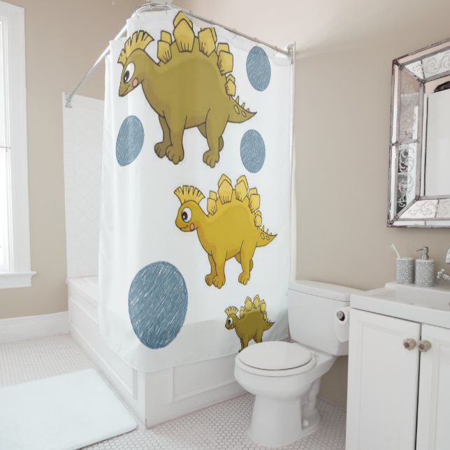 Shower curtain dinosaurs (In Situ)