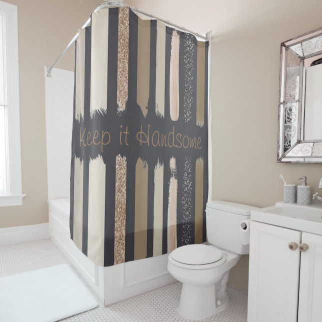 Shower Curtain Earth Tone Keep it Handsome (In Situ)