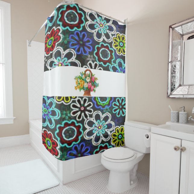 Shower curtain floral (In Situ)