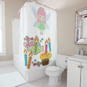 Shower Curtain Floral Making a Wish