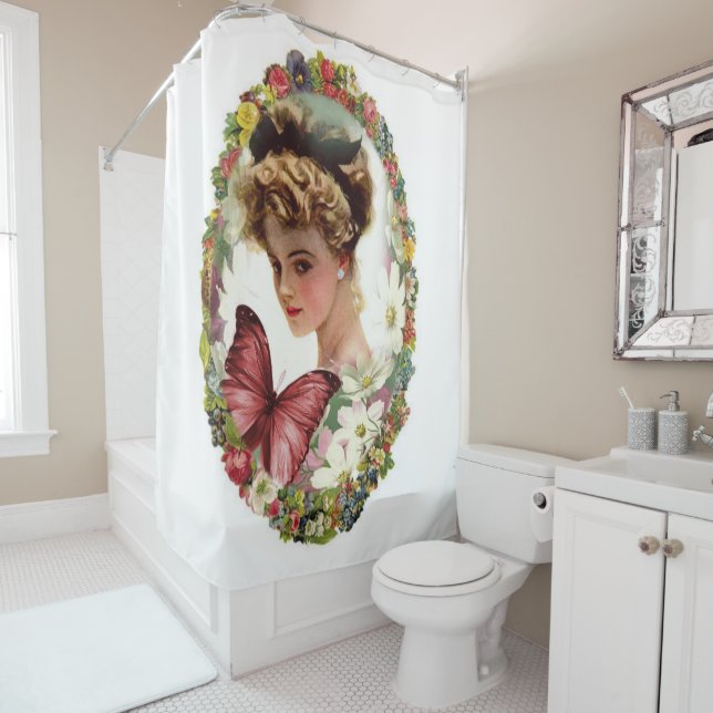 Shower Curtain Floral Victorian (In Situ)