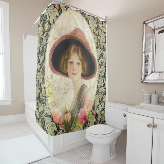 Shower Curtain Floral Victorian (In Situ)