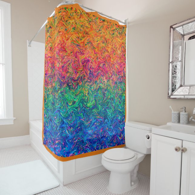 Shower Curtain Fluid Colours (In Situ)