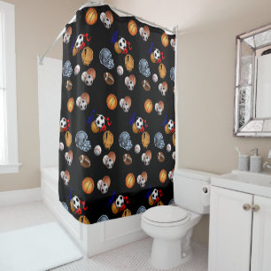 Shower curtain football sports