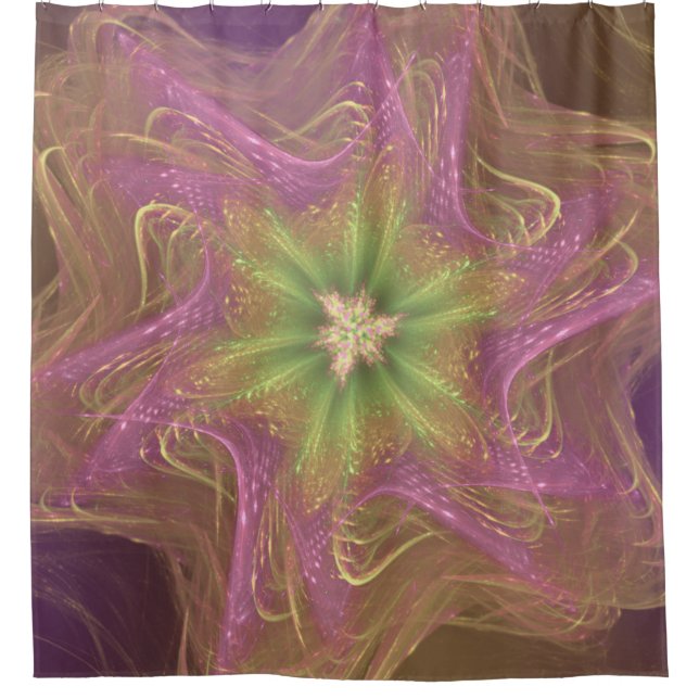 Shower Curtain Fractal Light Purple Palette (Front)