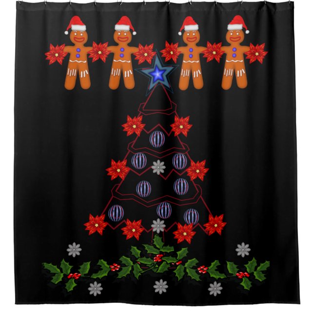 Shower Curtain Gingerbread Man (Front)