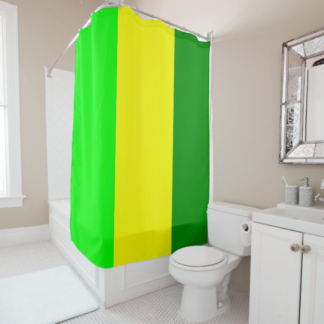 Shower Curtain Green Yellow (In Situ)
