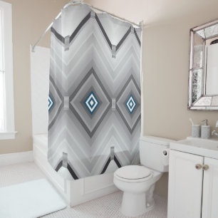 Shower Curtain Grey Black White