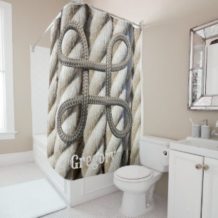 Shower Curtain Grey Rope