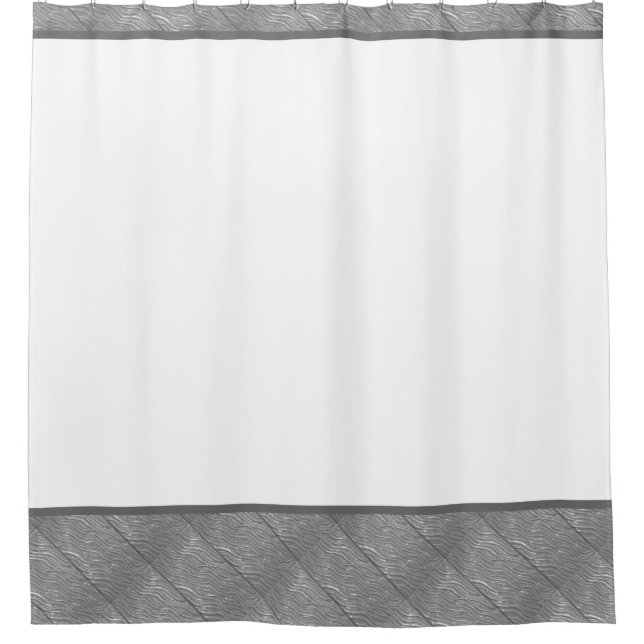  Shower Curtain Grey, water look border (Front)