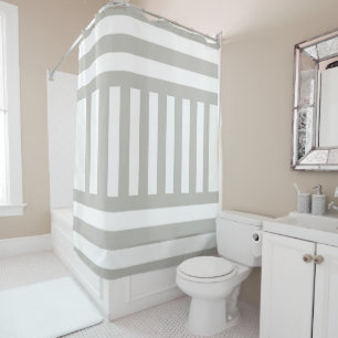 Shower Curtain Grey & White Stripe