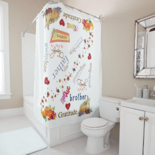 Shower Curtain Happy Thanksgiving Day
