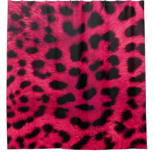 Shower Curtain/Hot Pink Cheetah Print Curtain
