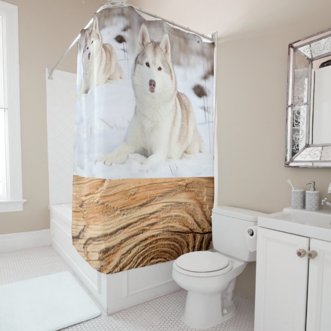 Shower Curtain Husky Wood (In Situ)