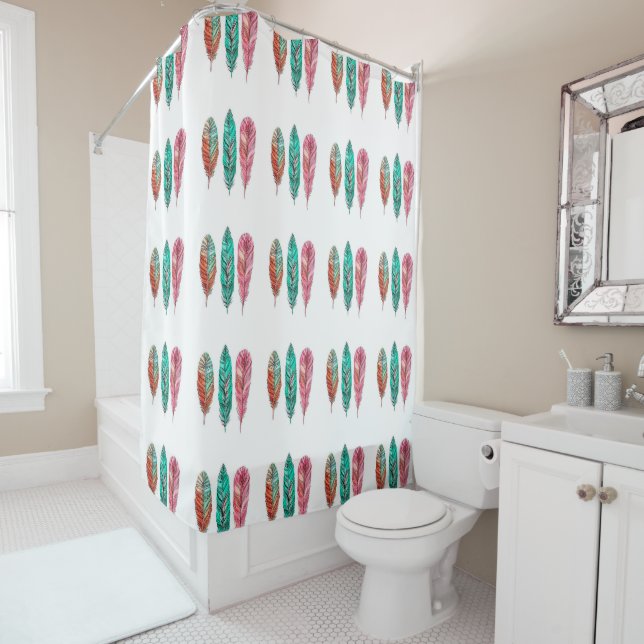 Shower Curtain/Indie Style Feathers Curtain (In Situ)