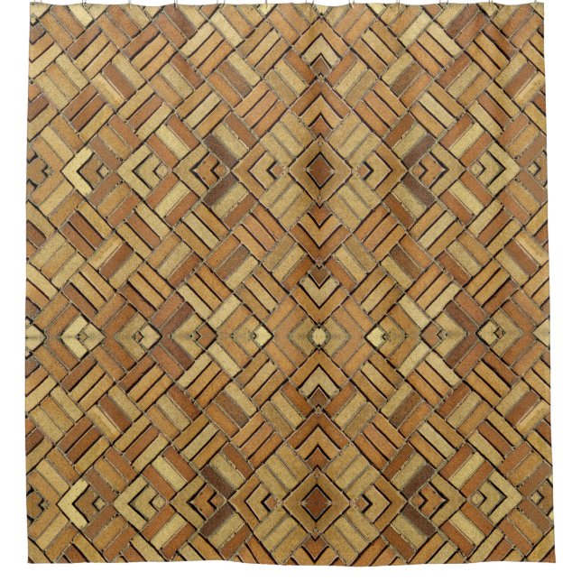Shower Curtain - Kaleidoscopic Pattern in Brick (Front)