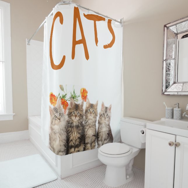 Shower Curtain Kitten (In Situ)