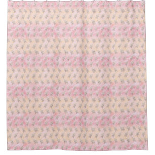 Shower Curtain Light Pink & Light Yellow Floral