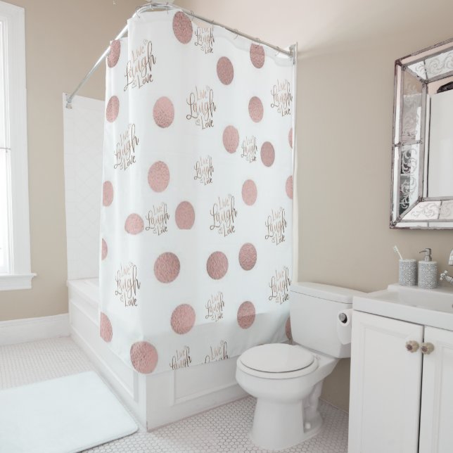 Shower Curtain Live Laugh Love Rose (In Situ)