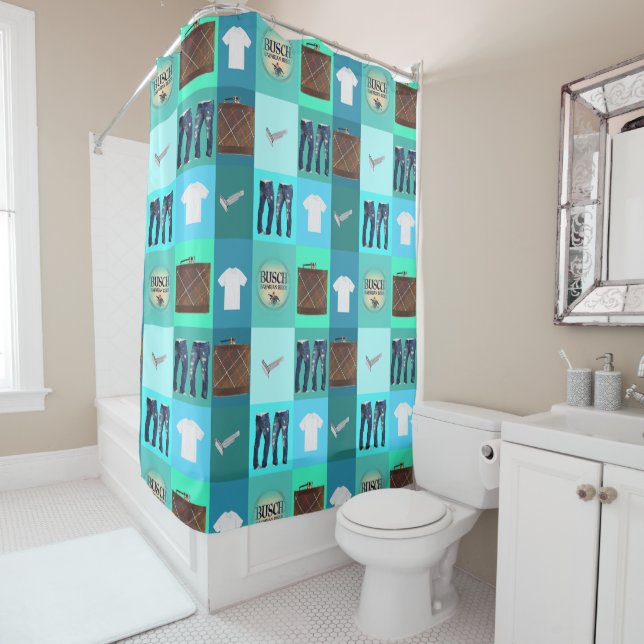 Shower Curtain, Men's Bathroom Shower Curtain (In Situ)