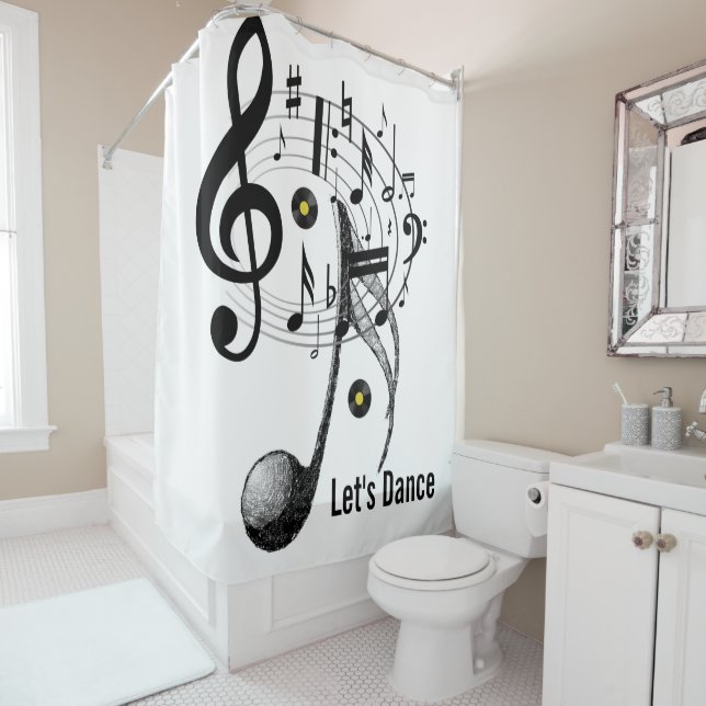 Shower Curtain Music Album Music Notes (In Situ)