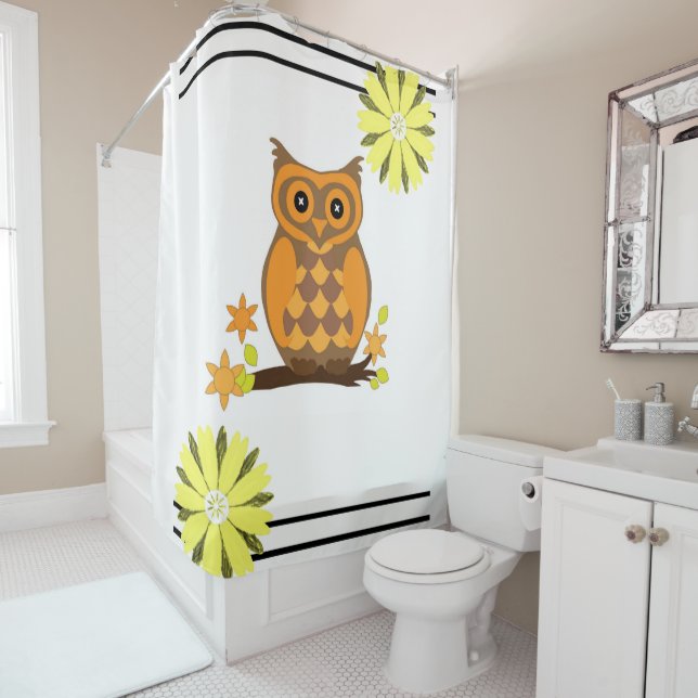 Shower Curtain Owl (In Situ)