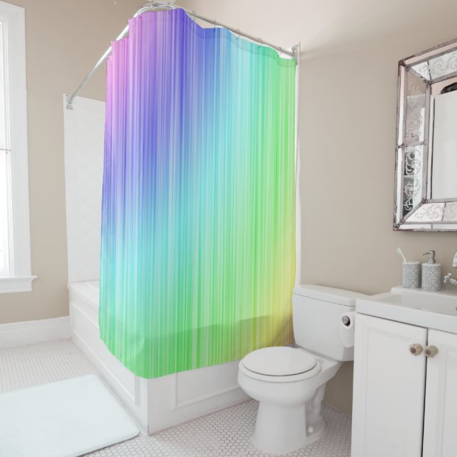 Shower Curtain Pastel Colourful (In Situ)