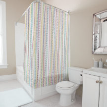 Shower Curtain/Pastel colours-stripes