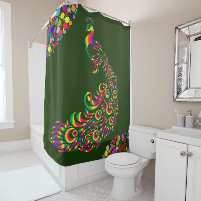 Shower Curtain Peacock (In Situ)