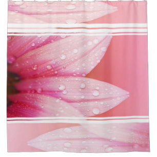 Shower Curtain/Pink Flower with Dew Drops Curtain