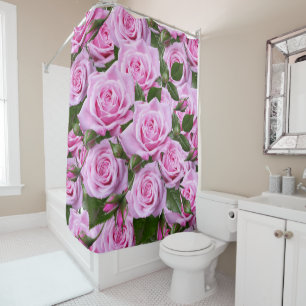 Shower Curtain Pink Roses