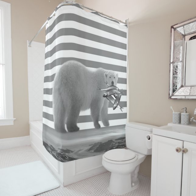 Shower Curtain Polar Bear (In Situ)