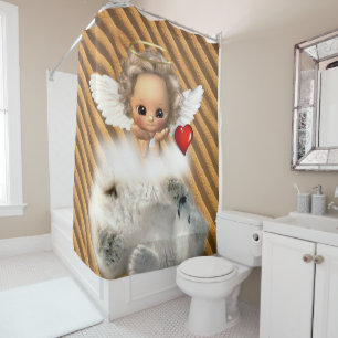 Shower Curtain Polar Bear Angel