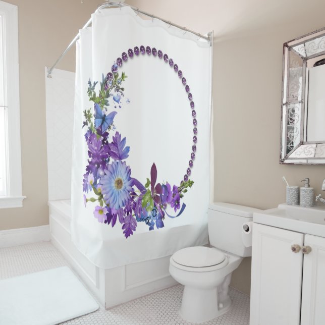 Shower Curtain Purple Floral (In Situ)