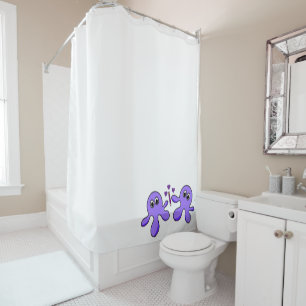 Shower Curtain Purple Octopus