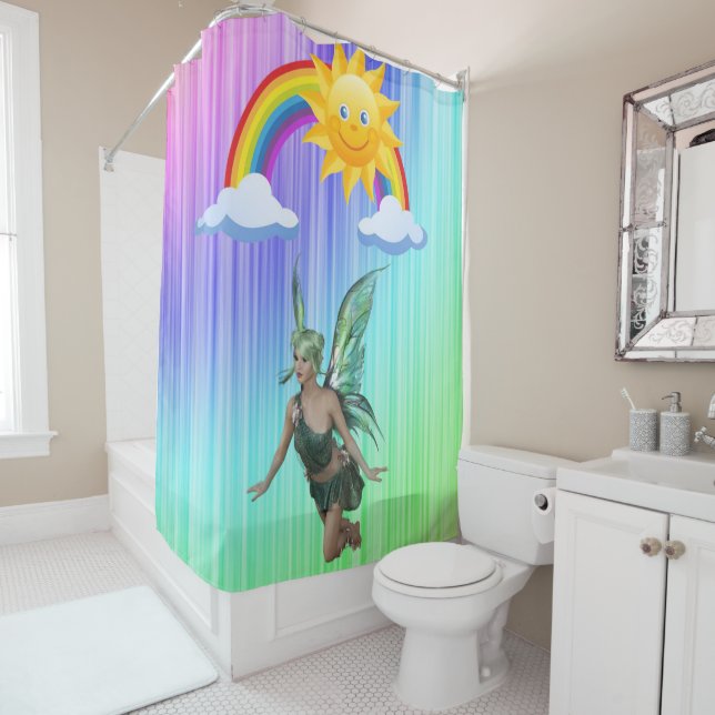Shower Curtain Rainbow Fairy (In Situ)