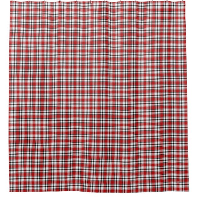 Shower Curtain Red Plaid HAMbyWG (Front)