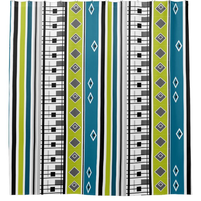 Shower Curtain retro, sixties, popular, fashion, b (Front)