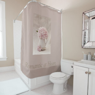 Shower Curtain Romantic at Heart w/Text