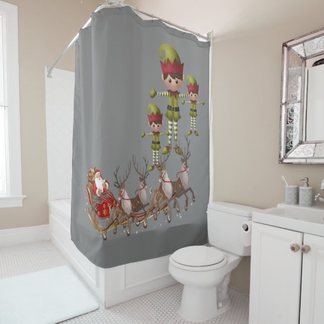 Shower Curtain Santa (In Situ)
