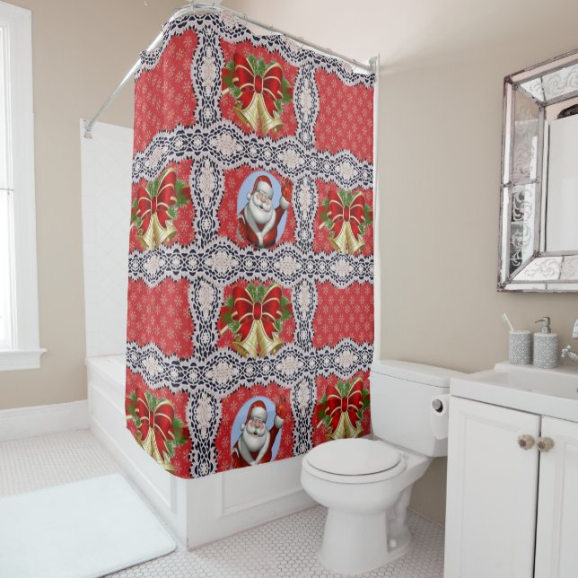 Shower Curtain Santa (In Situ)