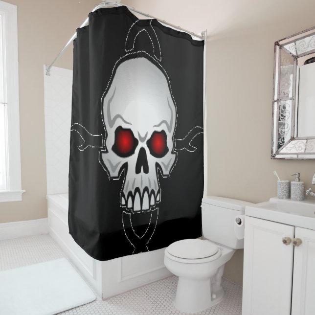 Shower curtain skulls (In Situ)