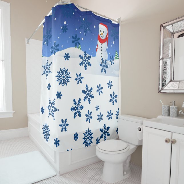 Shower Curtain Snowman (In Situ)