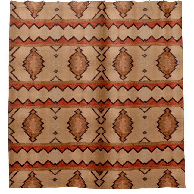 Shower Curtain Southwest rug design Western rustic (Front)