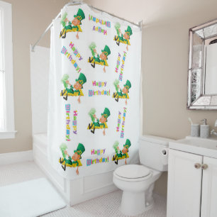 Shower Curtain St. Patrick's Day Happy Birthday
