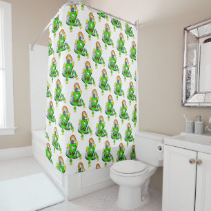 Shower Curtain St. Patrick's Day Rabbit