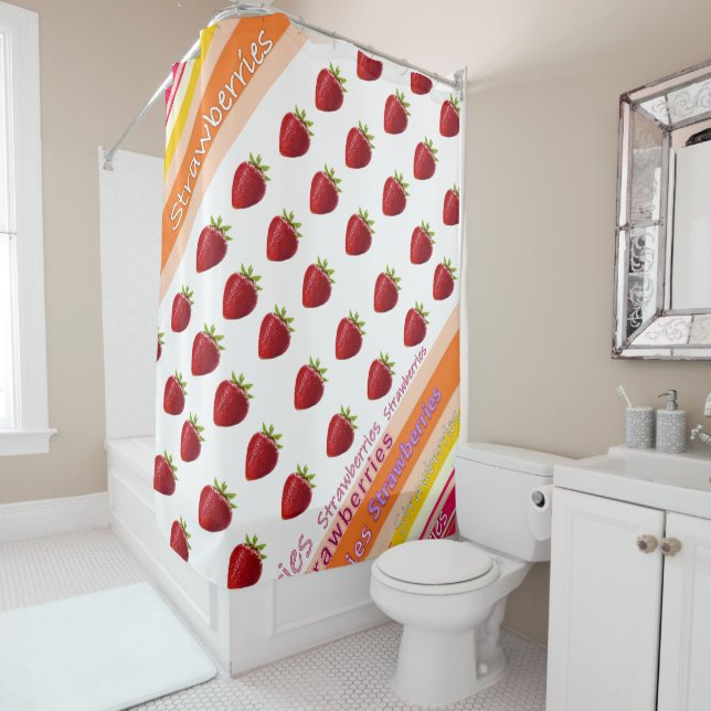 Shower Curtain Strawberries (In Situ)