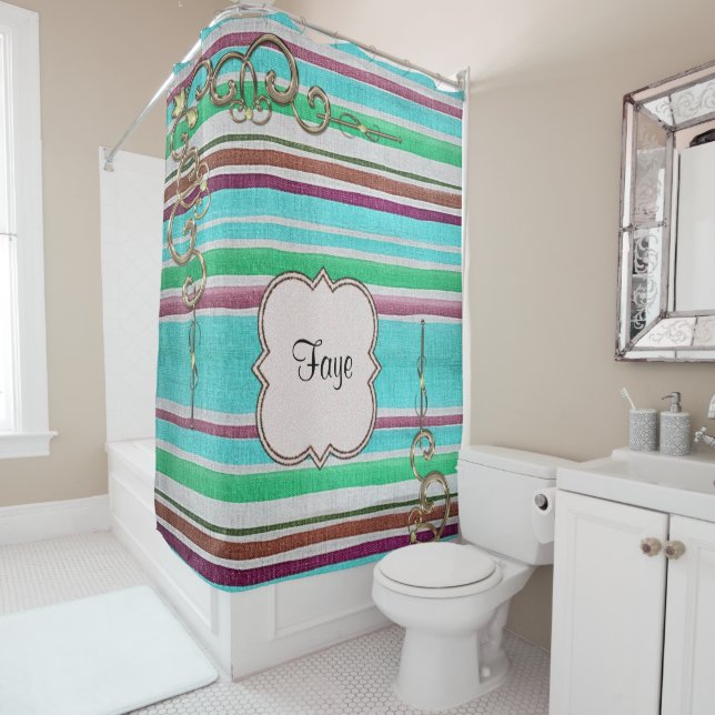 Shower Curtain Stripe (In Situ)